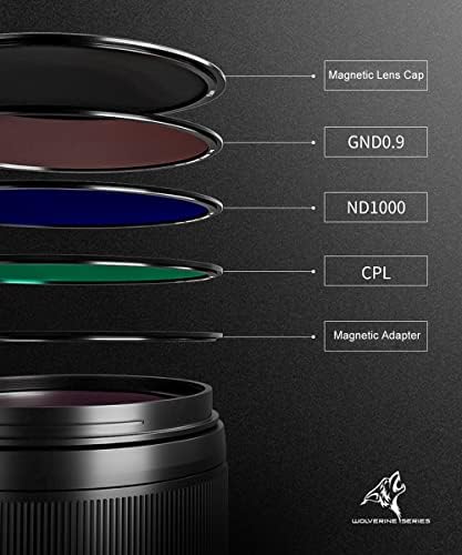 Kase 77mm Wolverine Magnetic ND & CPL Kit inclui CPL + ND1000 + Soft GND0.9 + Tampa da lente + Bolsa
