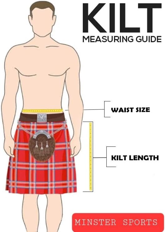Minster Sports Scottish Hybrid Utility Kilts para homens Modren Tartan Saias masculinas tradicionais jeans de algodão