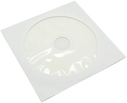 Maxtek 1.000 peças Paper branco CD DVD SLIGHA DO ENVELOPE DO ENVELOPE COM JANELA CLARA E FLAP, PESO DE ECONOMIA