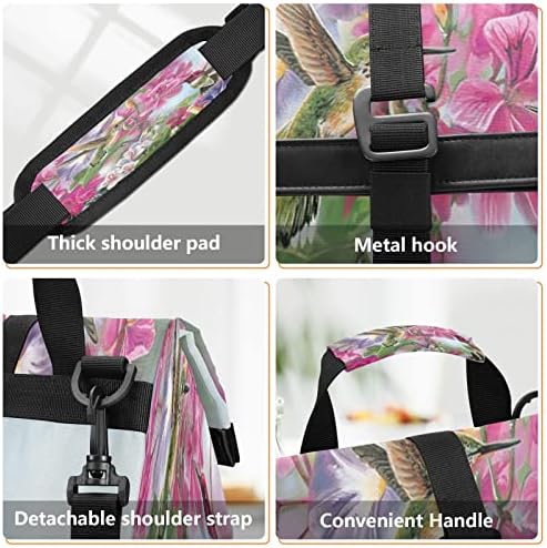Lancheira de alaza para mulheres isoladas, beija -flores reutilizável lancheira com alça de alça de ombro bolsa de bolsa de refrigerador para o trabalho de viagem piquenique