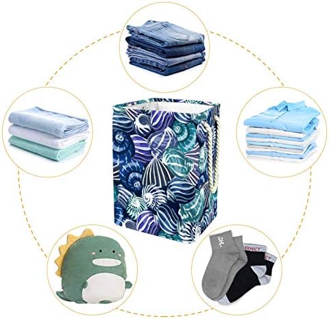 Padrão Indomer com conchas do mar 300d Oxford PVC Roupas à prova d'água cesto de roupa grande para cobertores Toys de roupas no quarto