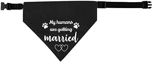Meus humanos vão se casar, ela disse sim cachorro bandana colar no noivado de casamento acessórios