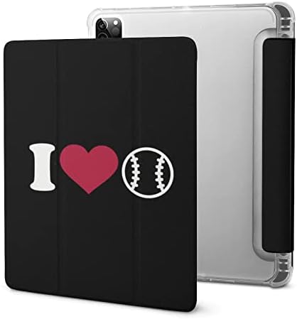 Love Heart Baseball Trifold Case Protetive Chegth Chart Case Caso Auto Sleep/Wake Compatível com iPad Pro 2020 （11in）