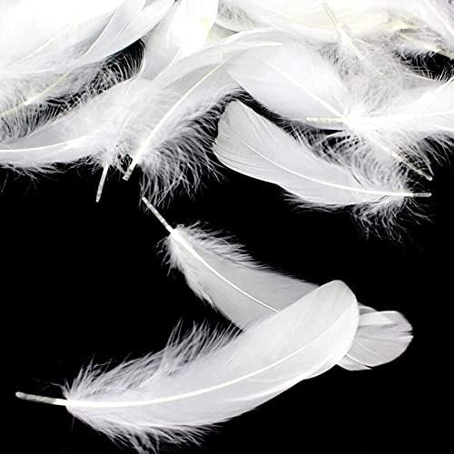 Zamihalaa 20/100pcs penas de penas brancas de ganso fofo plumas diy penas para jóias que fabricam hat