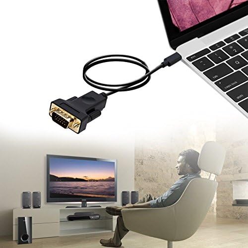 USB-C para VGA, Cabledeconn Thunderbolt 3 Tipo C a VGA Adaptador de conversor masculino Cabo 1.8m