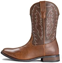 Botas de cowboy iuv para homens boot ocidental clássico durável bordou as botas tradicionais de