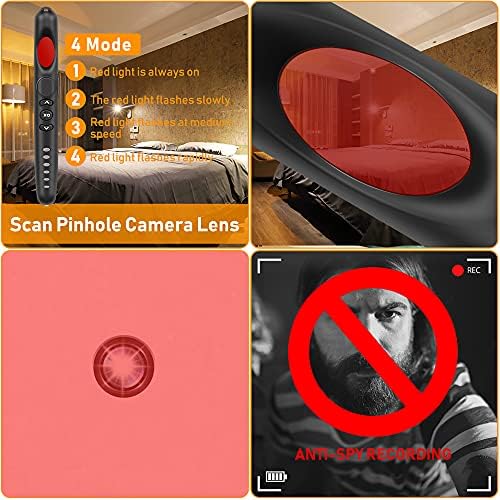 Detector de câmera escondida, alarme pessoal, scanner de lente de câmeras de pinhole, ferramenta de alerta de