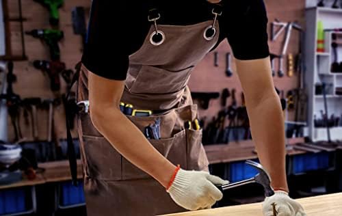 Avental da ferramenta de madeira optigrama, 22 onças de lona encerada em uma loja de trabalho pesado, ajustável para size s para xxl