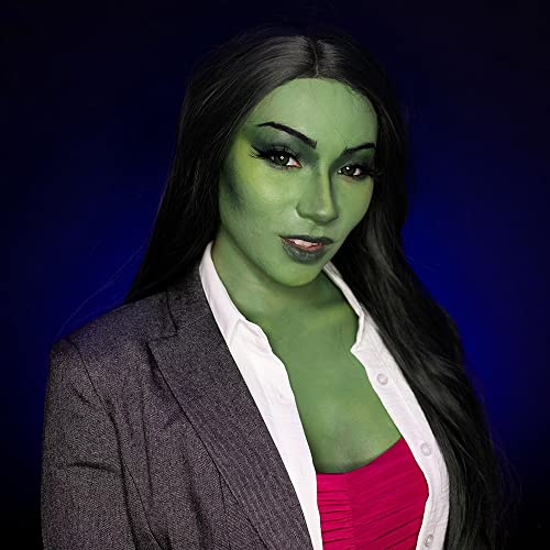 Gaftobian Gamma -Jen: Advogado de Kit de Maquiagem de Herói - Maquiagem de Superhero Verde para Cosplay & Halloween Trajes - Instruções coloridas