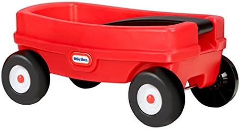 Little Tikes Lil 'Wagon - vermelho e preto, jogo interno e externo, montagem fácil, feita de plástico resistente por dentro e por fora, manusear dobras para facilitar o armazenamento | Crianças 18