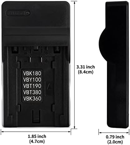 VW-VBK180 USB Charger for Panasonic HDC-HS60, HDC-HS80, HDC-SD40, HDC-SD60, HDC-SD80, HDC-SD90, HDC-TM40, HDC-TM60, HDC-TM80, HDC-TM90, SDR-H100 , Sdr-h85, sdr-s50, sdr-t50, sdr-t55, sdr-t70 e mais