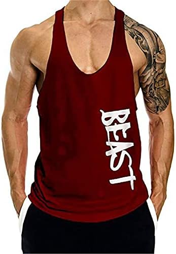 Cabeen Men's Beast Workout Sport Muscle Tops Tops de ginástica camisetas sem mangas de ginástica