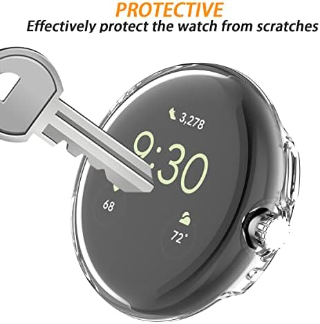 [2 pacote] Nooetah TPU Screen Protector Capa Case compatível com o Google Pixel Watch