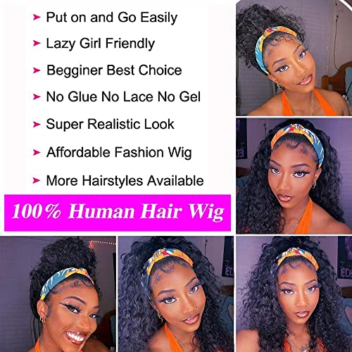 Afro excursado peruca de faixa de cabeça encaracolada 180% de densidade de cabelo humano sem glue para