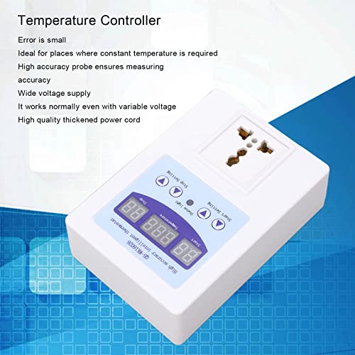 Controlador de temperatura de Marhynchus, AC 110240v Automático Controlador de Temperatura Inteligente Forneça de tensão larga Chave de termostato digital precisa com instrução