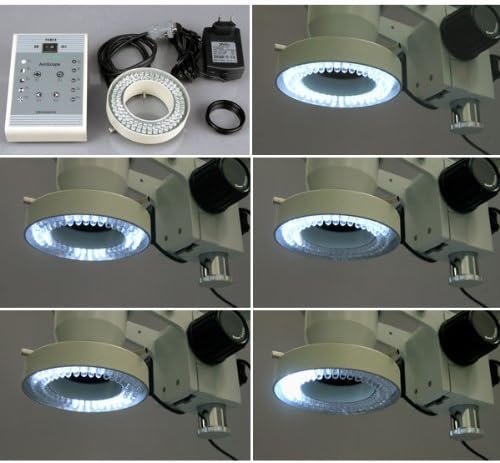 AMSCOPE ZM-4TNW3-80AM-8M Microscópio de zoom estéreo trinocular profissional digital, EW10X e EW25X Ocales, ampliação de 2x-225x, objetivo de zoom de 2x-225x, objetivo do zoom de 0,67x-4,5x, luz do anel de oito zona, suporte de alteração dupla, 110v-240, Inclui lentes de barlow 0,3x e 2.0x, c?