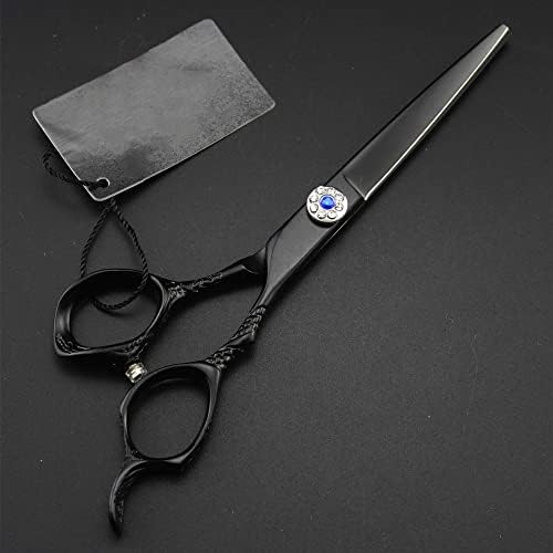 Tesoura de corte de cabelo, 6 polegadas Profissional Japão 440c Black Scissor Gem Hair Scissors Cabinejando