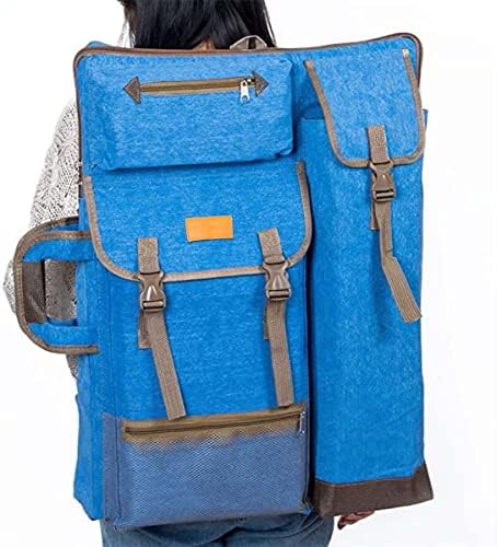Transon Art Portfolio Case Artist Backpack Canvas Bag Large 26 ”x 19,5” cor azul