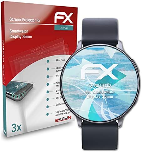 Protetor de tela AtFolix compatível com filme de protetor de 35 mm de smartwatch, filme de proteção de tela Ultra Clear and Fx Screen