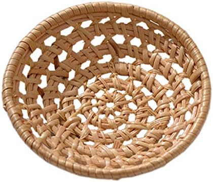 Bandeja de armazenamento oco wszjj woven redonda de cesta de cesta de pão de pão que serve o