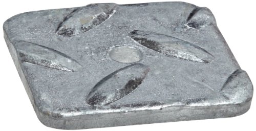 Lavadora plana quadrada, placa de piso de diamante de aço, galvanizado, forma quadrada, EUA feita, 1,063 id, 2.000 OD, 0,250 de espessura