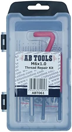 AB Tools M6 x 1,0mm Kit de reparo de rosca/helicoil 25pc conjunto de rosca danificada AN048