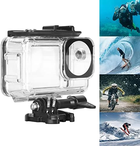 Casca de mergulho protetora da câmera Fecamos, conchas protetidas resistentes a lentes portáteis de 40m à prova d'água Fácil de operar a lente HD atualizada para o Osmo Action 3