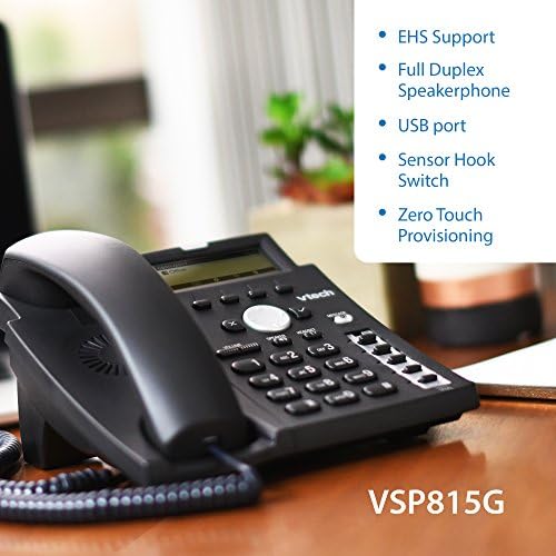 VSTECH ERISTERMINAL VSP815G SIP Deskset com suporte para 4 linhas/contas SIP, 5 teclas de recursos programáveis,