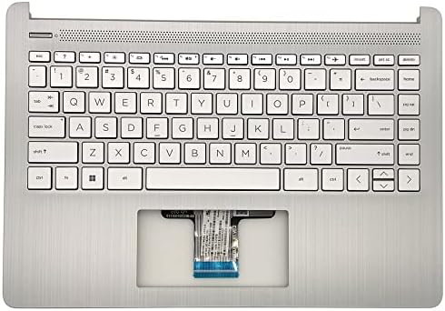 Substituição JXJSLP para laptop HP 14-dQ 14-FQ 14T-DQ 14Z-FQ Caso superior Palmrest com montagem de teclado de retroiluminação L88206-001 Natural Silver
