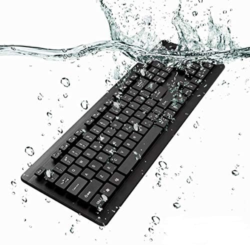 Teclado de ondas de caixa compatível com Lenovo Yoga 9i - Teclado aquaproof USB, teclado USB de água à prova d'água lavável - Jet Black