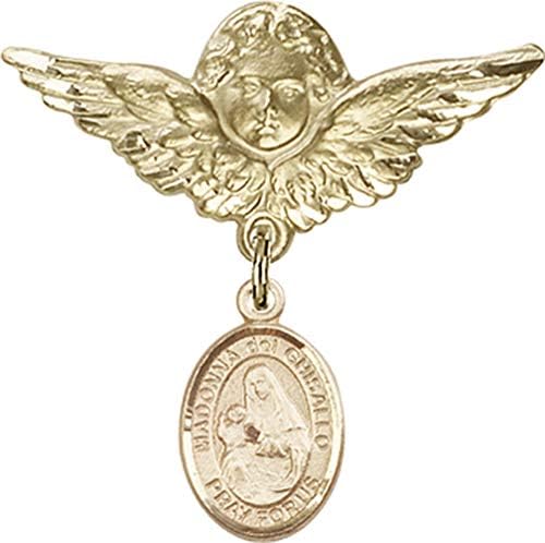 Rosgo do bebê de obsessão por jóias com o charme e anjo de St. Madonna del Ghisallo com Wings Badge
