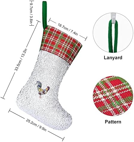 Galo de galo com padrões de francos meias de lantejoulas de mequen meias da família decoração