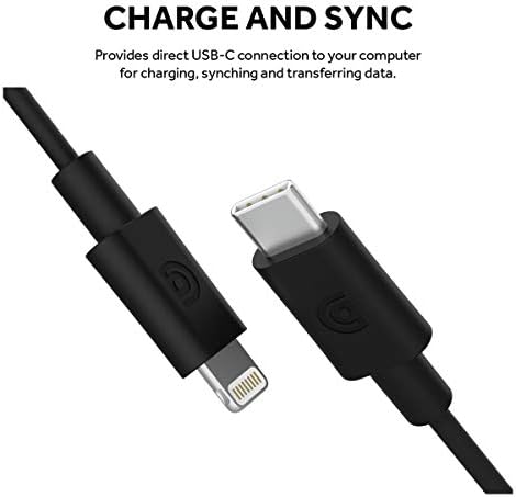 Griffin MFI Cable/Sync Cable Apple Lightning para USB-C compatível com, por exemplo, iPhone 11/11 Pro / Se / 12 mini / 12/12 Pro / 12 Pro Max [1,2 m de comprimento I Charging Fast I Charging & Syncing]