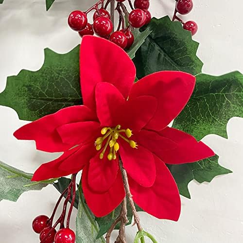 Presentes decorativos de Natal requintados, poinsétia artificial Garland Fake Flower Poinsettia