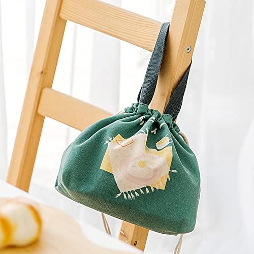 Benshukam mini -almoço bolsa de bolsa reutilizável pequena lancheira fofa com cordão adequado para meninas