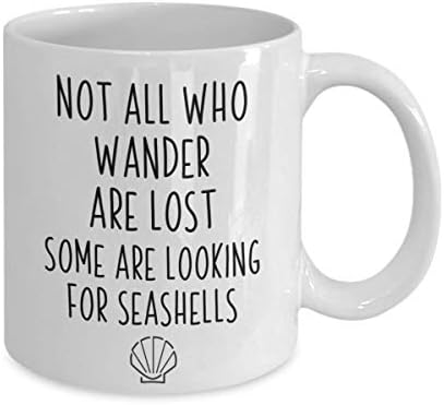 Presente de colecionador do mar, nem todos os que vagam estão perdidos, caneca de concha, praia, presente
