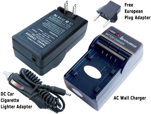 Kit de carregador de bateria de carro de parede AC ITEKIRO para Panasonic NV-GS280EG-S + ITEKIRO 10 em 1 Cabo de carregamento USB