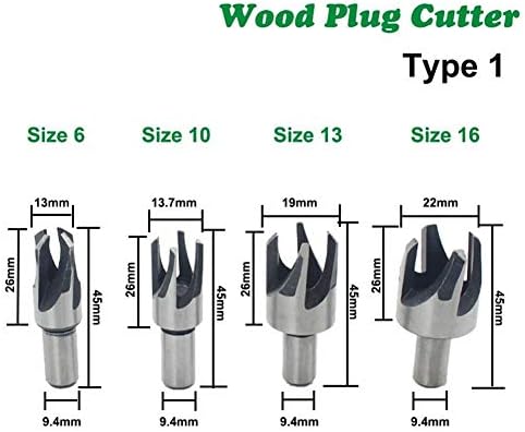 Mountain Men Multi-Purpose Bits Bits 8pcs Cortadores de plug de madeira Definir ferramenta de corte de madeira