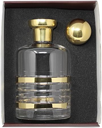 Galzze Crystal Luxuoso Uísque e Decanter de Liquor-Artesanal com detalhamento e rolha de ar de ouro real-para escocês, bebidas espirituosas, vodka ou vinho