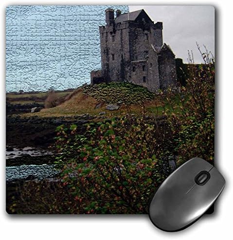 3drose LLC 8 x 8 x 0,25 polegadas Mouse bloco, remanescente antigo de um lugar na Irlanda texturizado e terminado em pôster, como desenhar em uma colina por água
