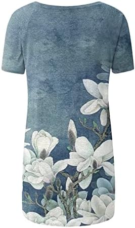 Camisetas de manga curta feminina tamas de tie-dye tampas impressas de verão tampas redondas de pesco
