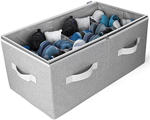 Solução de armazenamento do armário do Organizador de sapatos da Moteph com tampa clara e divisores ajustáveis ​​para sapatos, bolsas, cobertores, linho, roupas