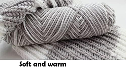Yoo Yarn Fio grossa de fios de crochê 100g de gotton para tricô 2 ou 4 ou 8 ou 10 rolos de lã anti-pingia