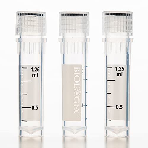 Cryaning Cryovials Laboratmos de frascos de amostra de 2 ml de tubos com tampas de parafuso pequenos frascos para armazenamento de baixa temperatura estéril, pacote de 500
