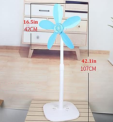 yoo ar condicionado portátil ventilador de piso ajustável 20 polegadas de pedestal em pé de 5 lâminas Twist Switch Fan portátil 1 velocidade azul