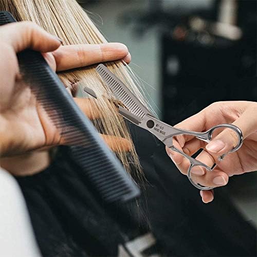MOONTAY 6.0 Tesoura profissional de cabelo, orifícios de espada exclusivos Blades Projetar tesouras de corte de cabelo, texturizar texturizar textura, cisalhamento de cabelo salão para estilista, barbeiro, cabeleireiro, 440c Aço japonês Japanese