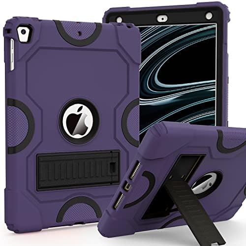 ZoneFoker Case for iPad 6th/5th Generation, iPad Air 2 & 1st Case, iPad Pro 9.7 Case , Caso de proteção robusto à prova de choque pesado para iPad 9,7 polegadas, roxo profundo