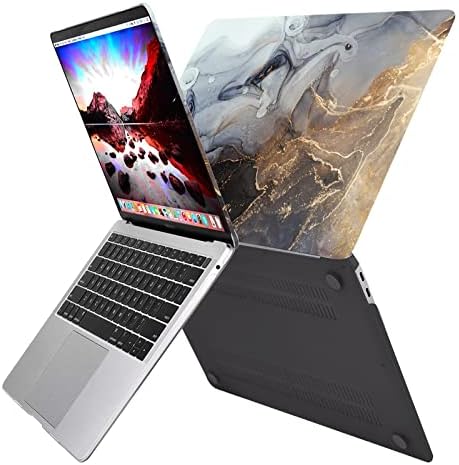 Miwasion Compatível com MacBook Air 13,3 polegadas, （Versão mais antiga 2010-2017 Modelos de liberação A1369 e A1466） com protetores de teclado, laptop plástico hard shell （mármore preto)