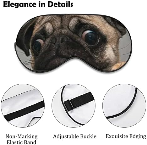Máscara de olho de cachorro francês para dormir de cegão de bleca -de -bleca com cinta ajustável para homens mulheres viajam de ioga na soneca
