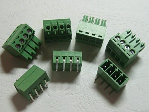 15 PCS ângulo de 4pin/Way Pitch 3,81mm para parafuso conector de bloco de parafuso tipo verde tipo trava com pino